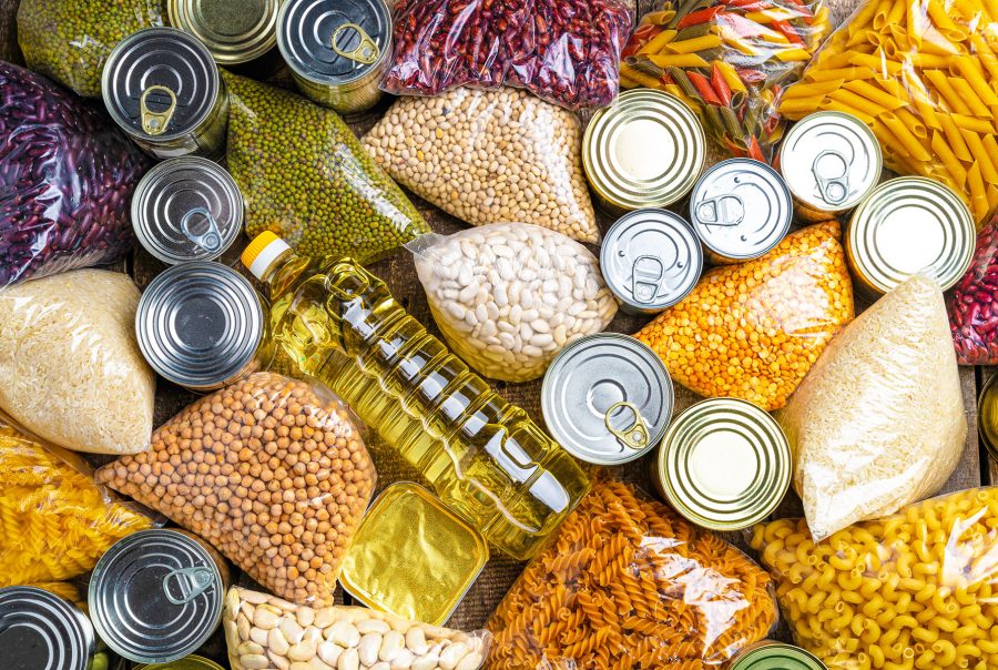 donations food with canned food table background donate concept 72