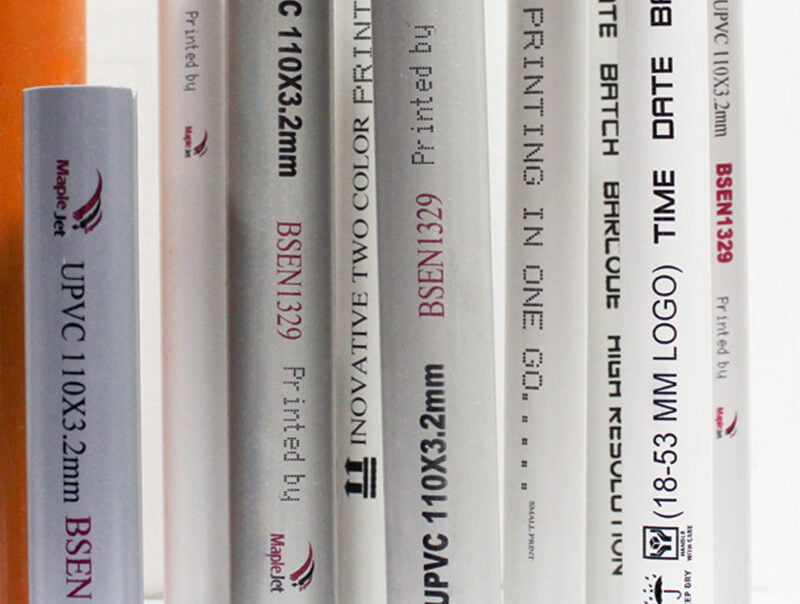 Printing on pipe and extrusion lines