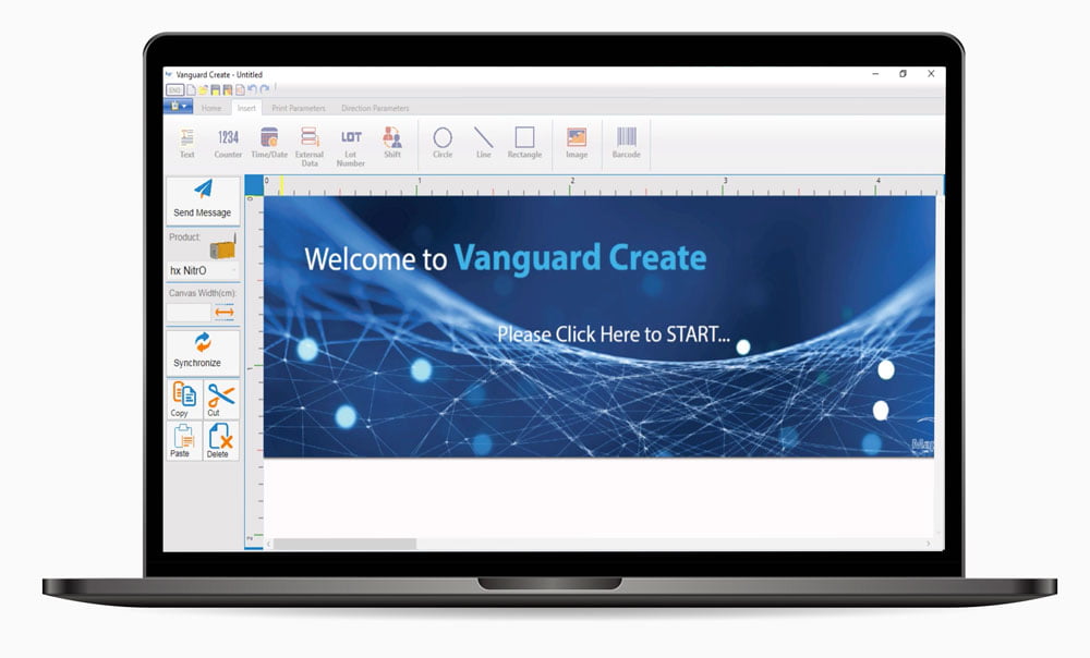 Vanguard Create Software for Hx Nitro industrial tij printer