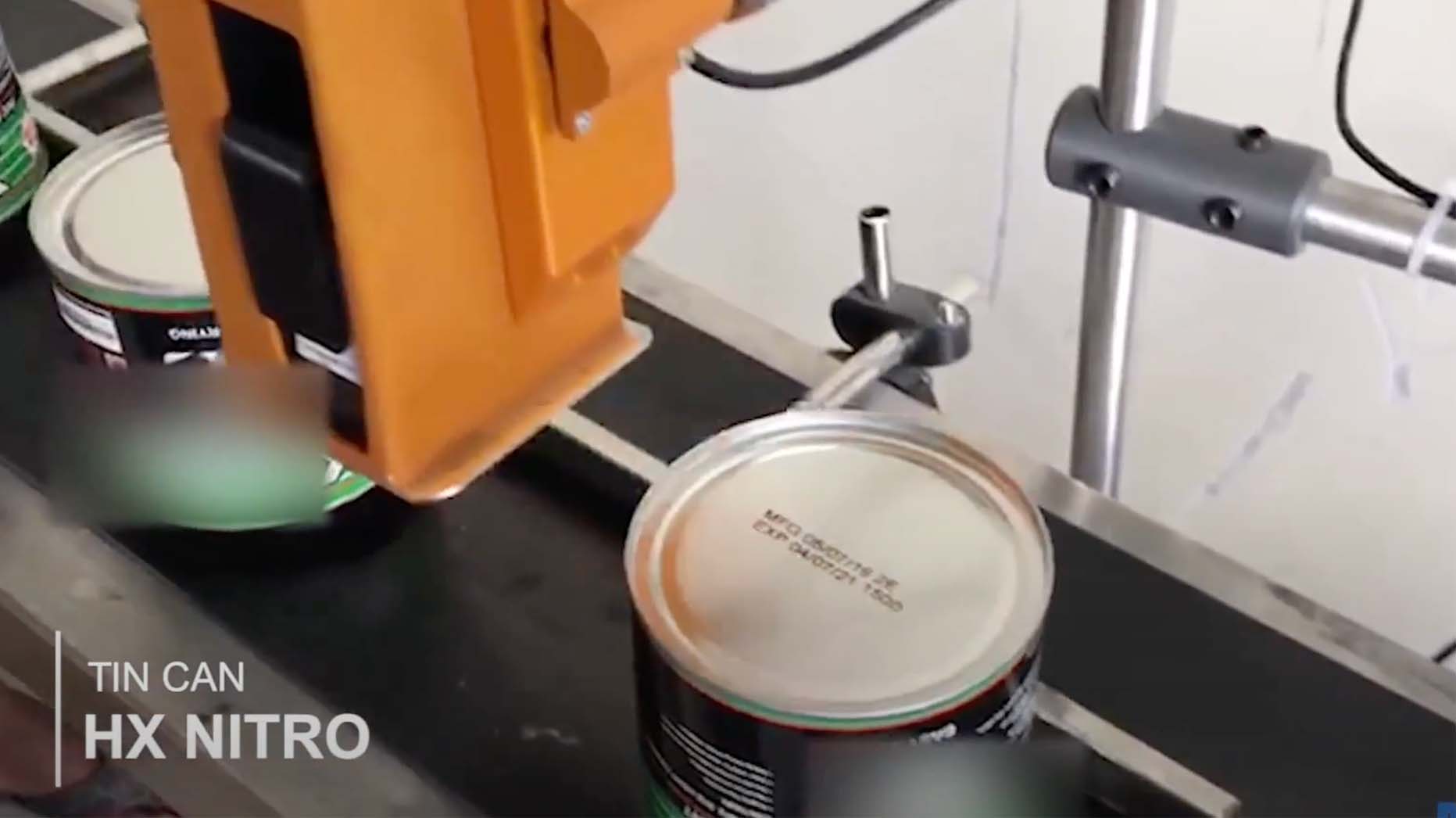 printing on tin cans with hx nitro thermal inkjet printer