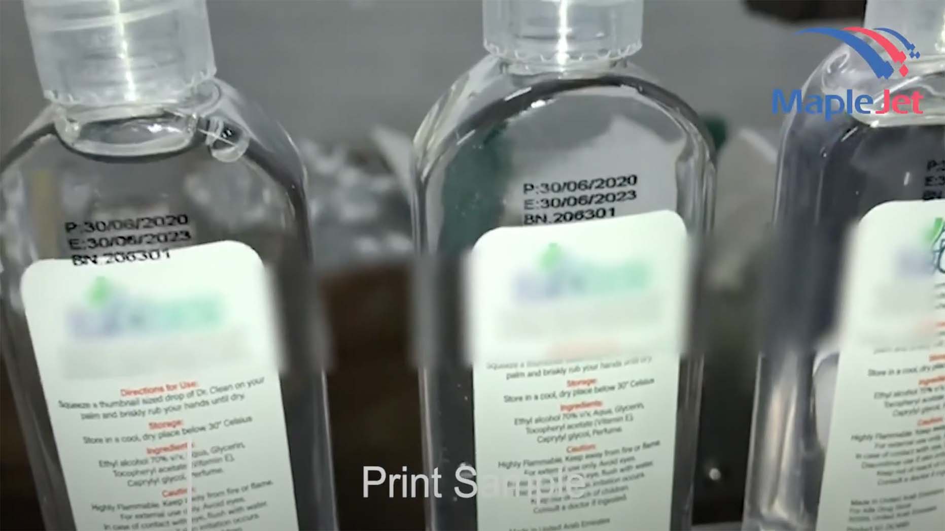 printing date code on sanitizer bottle